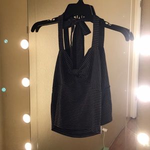 Stripped back tie halter top